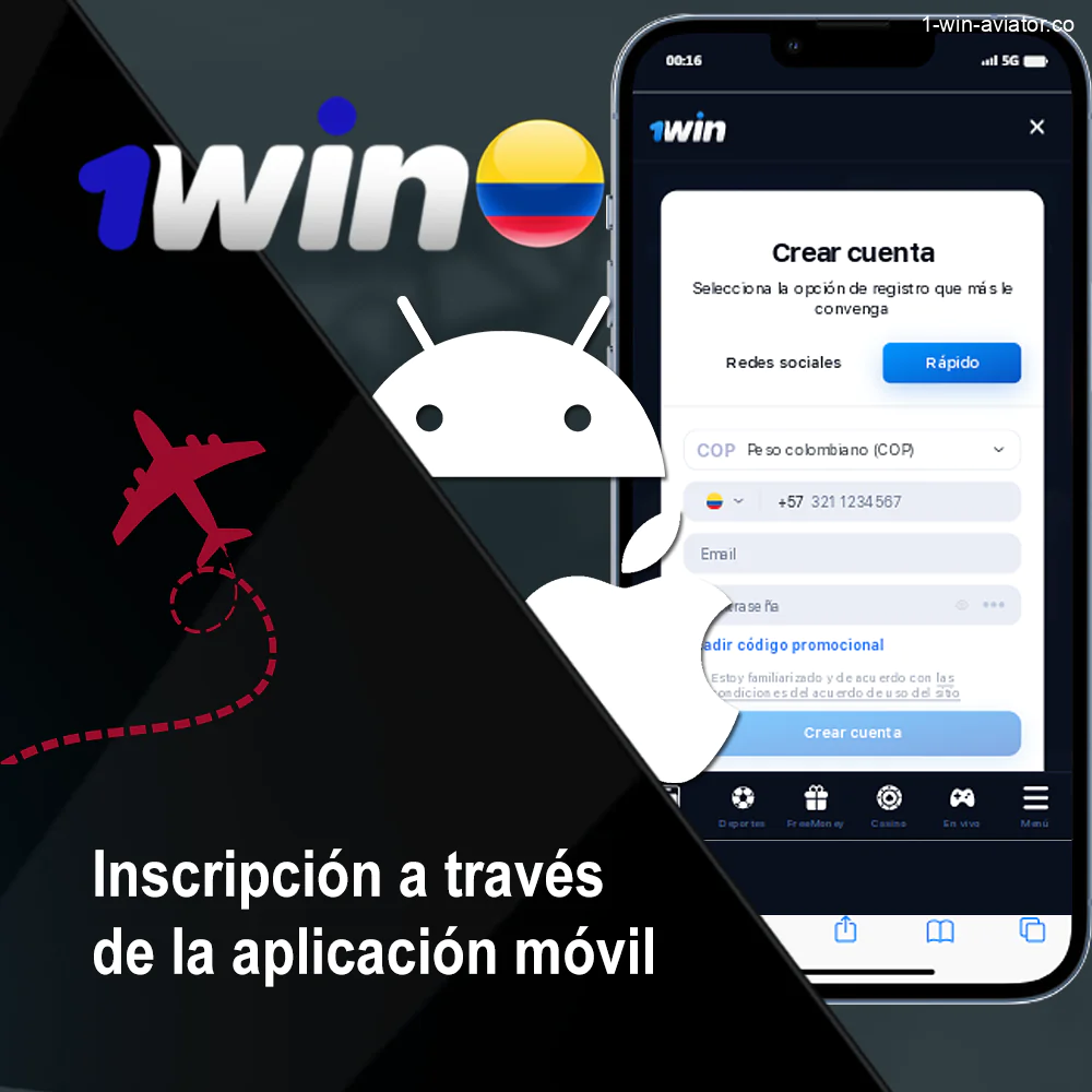 Cómo crear una cuenta a través de 1Win app
