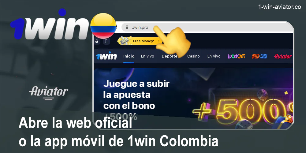 Vaya al sitio web oficial de 1Win